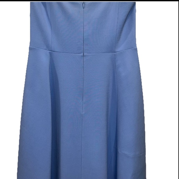 OSCAR DE LA RENTA Dress Blue Midi Wool Asymmetric Size 10 Elegant Formal NWT - Picture 10 of 13